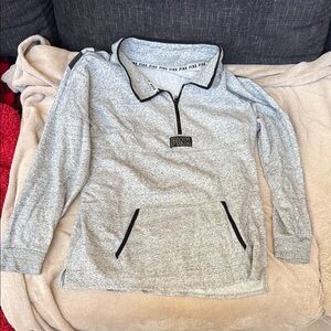 Heather Gray PINK Victoria's Secret Zip-Up Sweater
